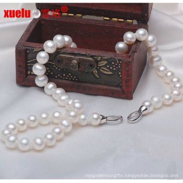 9-10mm Cheap Round White Freshwater Cultured Pearl Necklace Jewelry